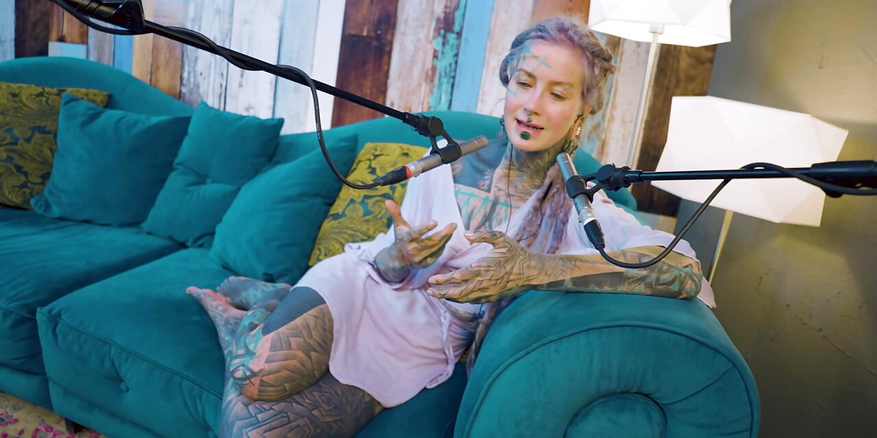I talk about A - authentic - ASMR - Podcast - Talking - tattoo girl model goth punk dreadlocks