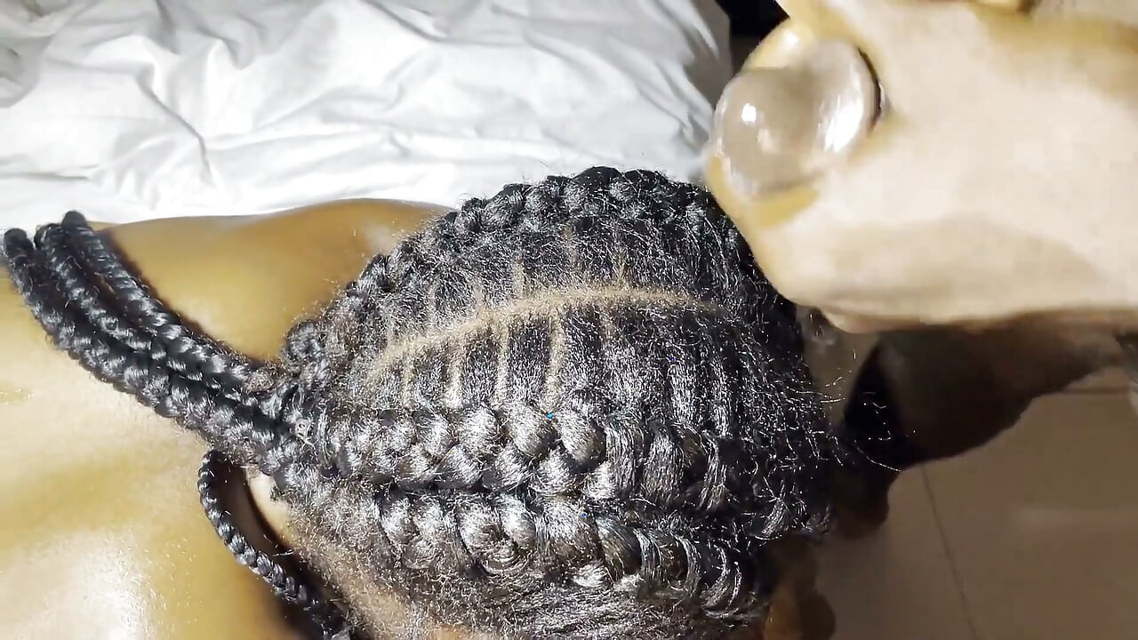 Hair Fetish for Ebony Teen Receiving Cum