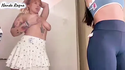 Naughty friends went to the mall and did much more than try on clothes