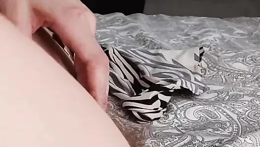 Intense Female Orgasm with Moaning. Masturbating with Her Fingers on Her Clitoris