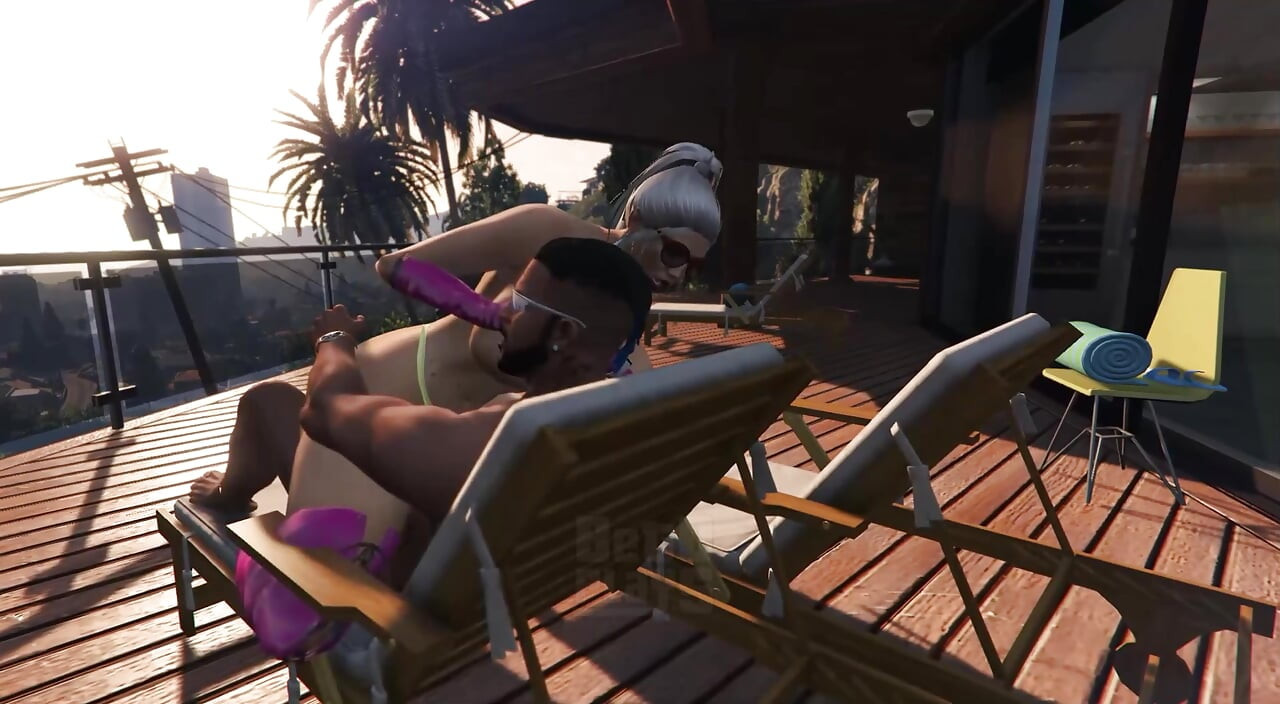 GTA V Big Booty Lady in pink gloves destroys Franklin Part 3
