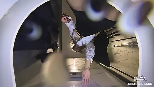 Human Toilet - Golden Shower Lite - Strict Lady Boss Pisses Directly on Your Face in Office Toilet POV