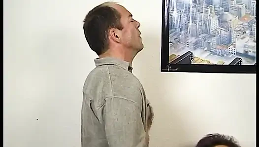 Hot threesome sex action with nasty mature whore