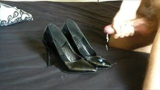 cum black patent heels