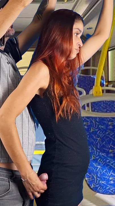 Powerful moment from "Stranger rubs cock on student on bus in public!"