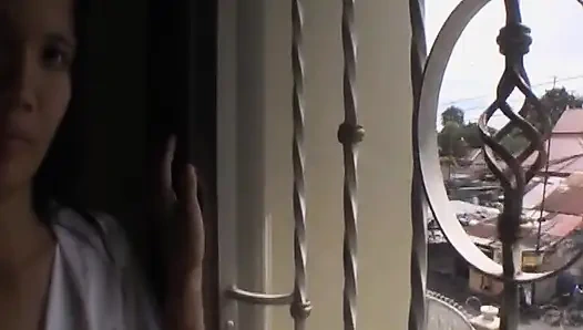 Cute shy asian pounded from behind