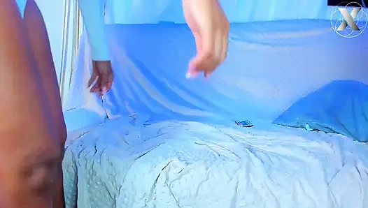 Hardcore Strap-on Lesbians: Fucking Tight Pussy with Huge Black Dildo