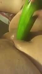 Cucumber meets wet Pussy