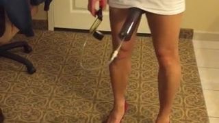 Cock pumping Tranny in red shoes
