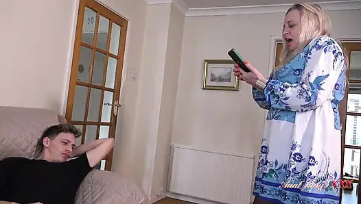 AuntJudysXXX - Mature Landlady Andrea Ann Catches Her Tenant Masturbating to MILF Porn