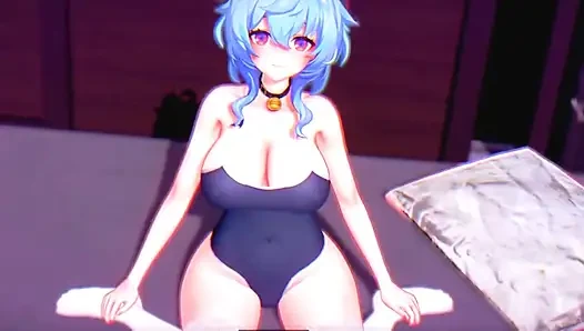 Genshin Impact - Ganyu schlampiger blowjob und Squirting-orgasmus - Hentai-Animationen 3D