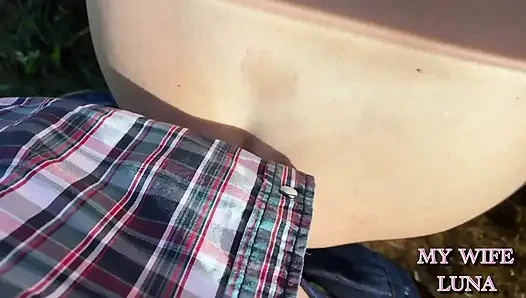 Horny Wife Luna Gets Fucked Hard Outdoors - Intense Anal in Open Field POV