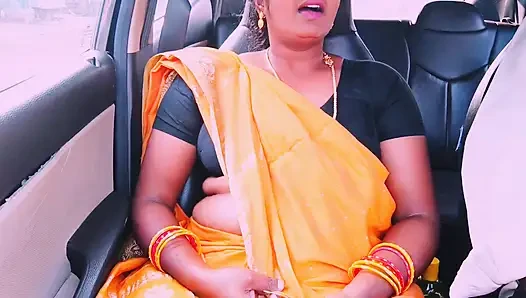 Desi saree maid car sex Telugu dirty talks.