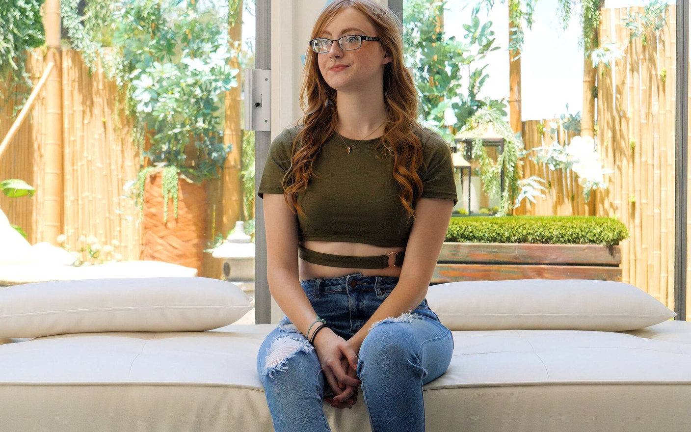 Shy redhead has the bang of her life