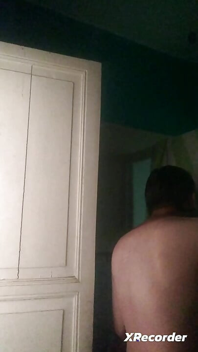 Man does his skincare in the morning