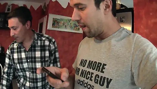 Tam program, siyah ve beyaz ile grup seks partisi