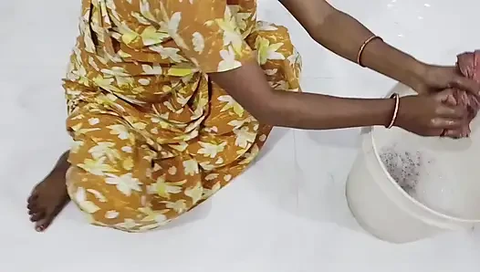Beautiful Indian Girl Floor Cleaning Leads to Steamy Massage & Cum Play