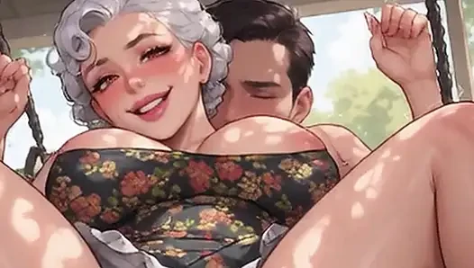 Waifu olgun öğretmen bakış açısı - ayçiçeği elbise bankı yakın çekim azdırma ve sikiş