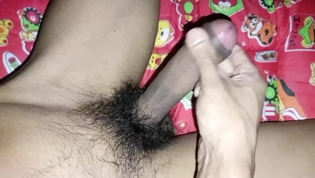 After adding a little saliva to the top of the penis, the semen flowed on the thighs