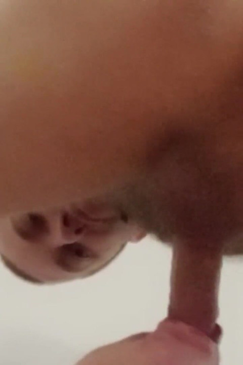 Cum in mouth after blowjob close-up