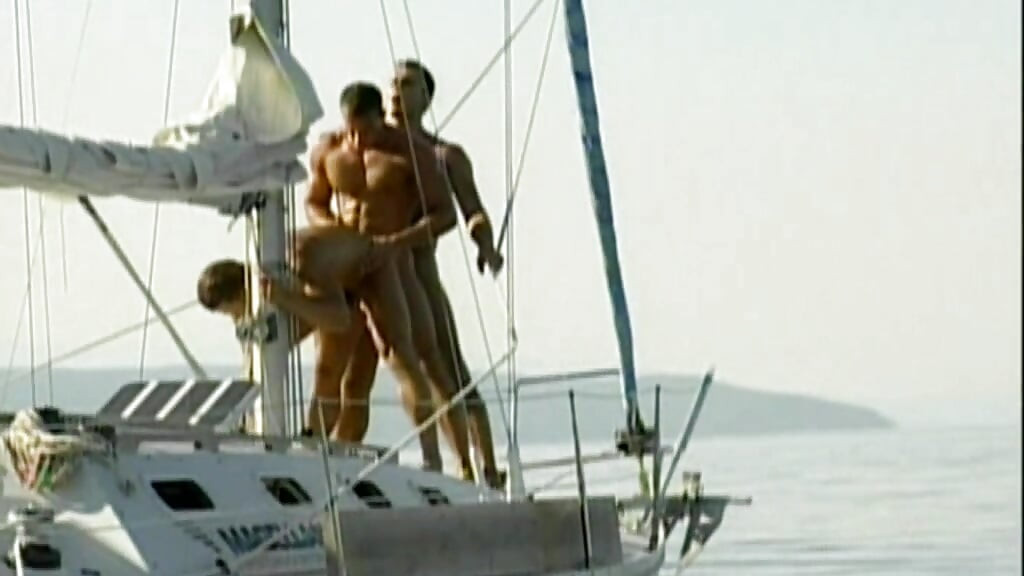 Three Young Hung Muscle Jocks Go Anal Outside in a Steamy