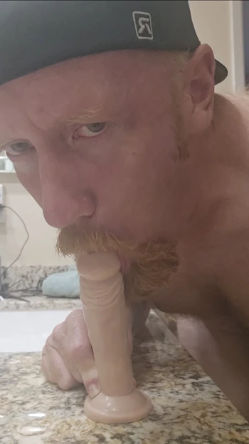 Sucking my dildo, wish it was you