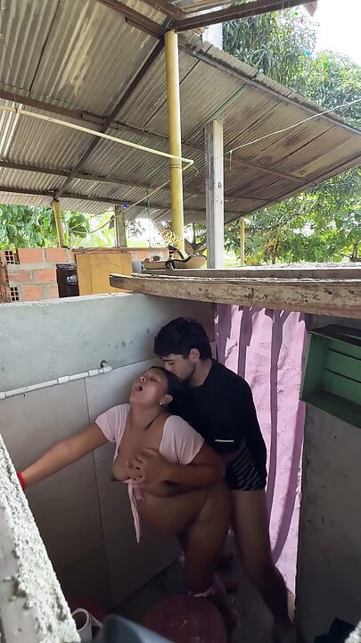 Horny Stepsister Calls Her Husband's Stepcousin From the Bathroom to Have Him Fuck Her