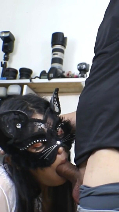 Thai Asian couple mask girl enjoy sex on live cam, doggy fuck then cum on her face | Clip 1