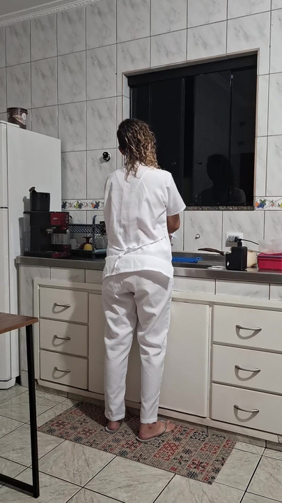 The Maid Got Fucked in the Ass in the Kitchen While Washing the Dishes