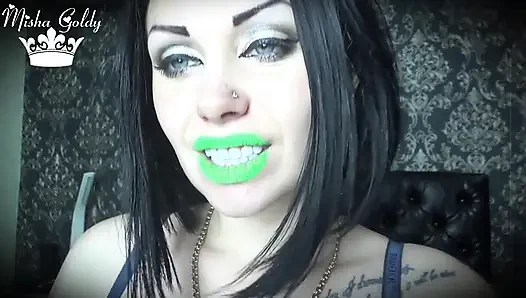 Mesmerized phosphoric glossy green lips