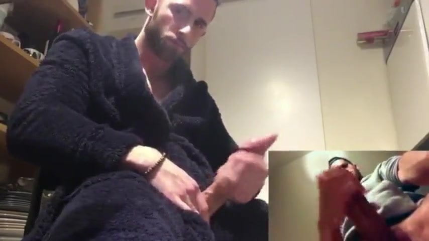 alpha guy jacks of with other guys with webcam