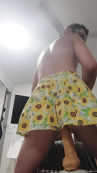 Skirt and Cum Dildo