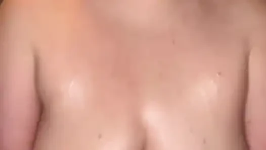 Rubbing My Oily Big Tits