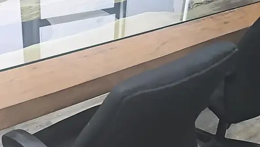 Boss fucks me at his office and empties his balls on my ass in the boardroom