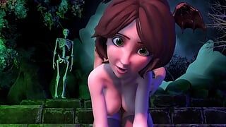 Cass la MILF sexy se fait baiser par derrière, spécial Halloween