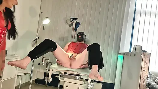 I'm going to fuck your asshole on the gynecological chair
