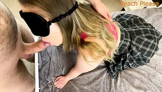 Stepsister fucks her stepbrother on her parents' bed