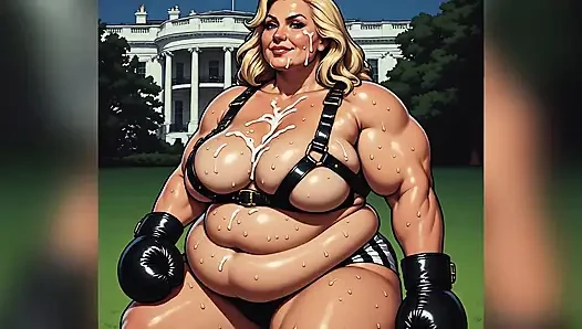 Strong BBW Women Covered in Cum Art