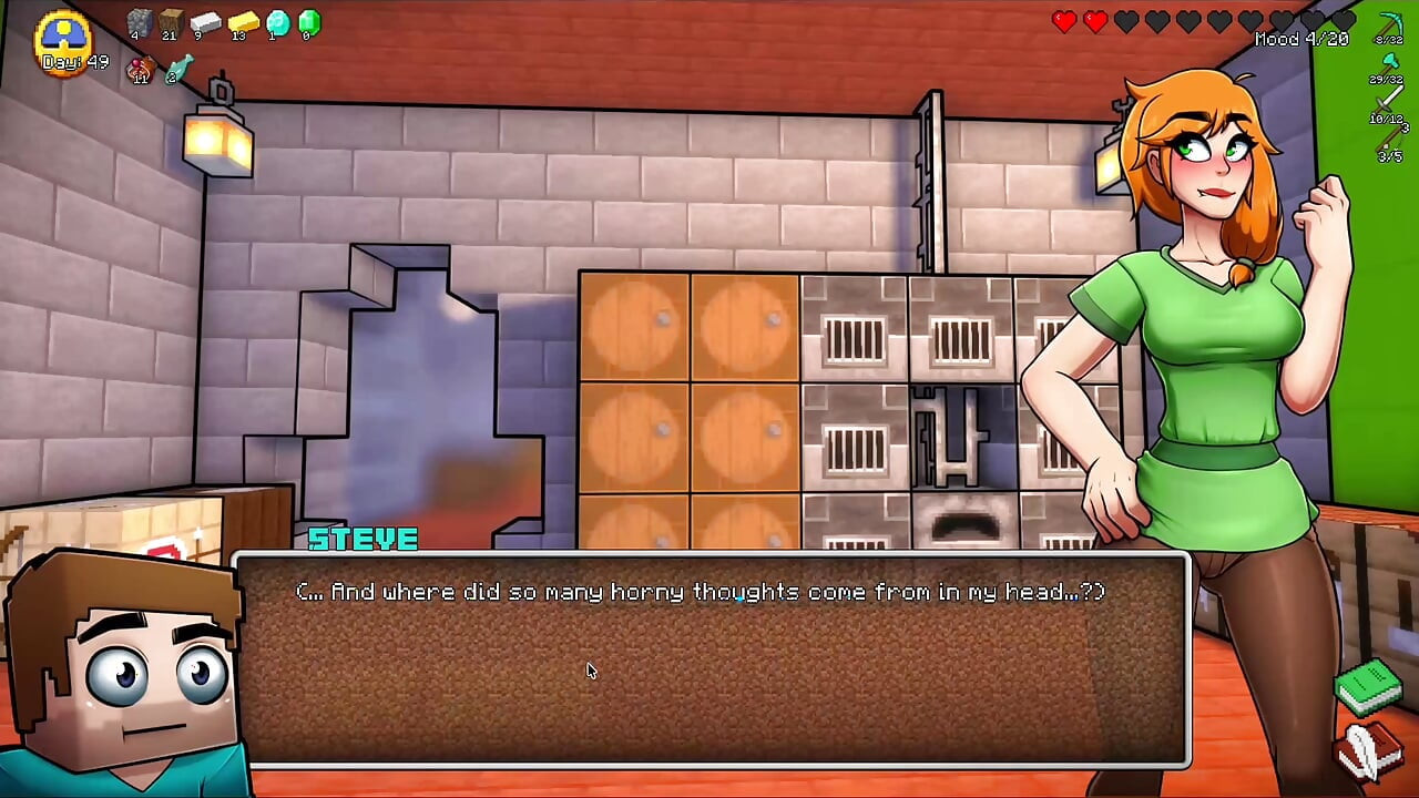 HornyCraft Minecraft Parody - Jenny Gives Steve a Hot Footjob for a Diamond! (Hentai Game Gameplay)