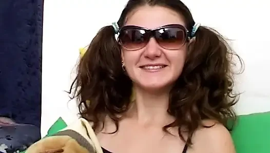 Just 18, she is so young but she need something inside her young holes
