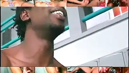 Ponpon kızlar iş başında... Amcık sikişi büyük siyah yarak emiyor