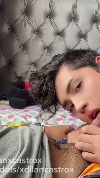 Horny hetero calls his young gay neighbor to suck his cock swallows his macho's milk and he loves to suck her gay ass | Clip 1