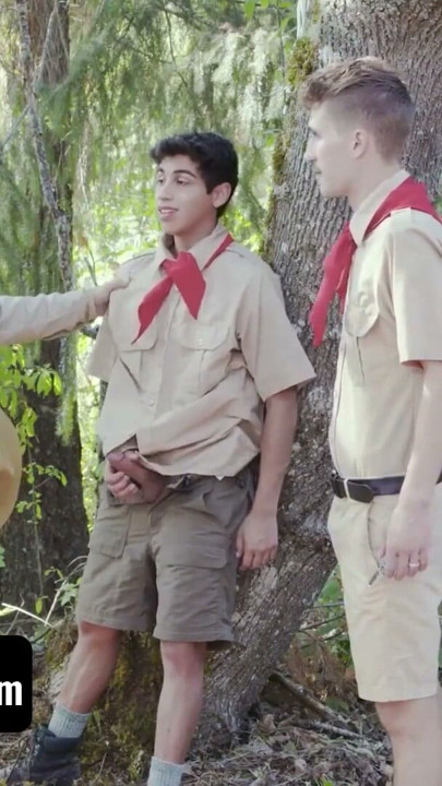 Boys At Camp - Kinky Wanderer Caught Masturbating On the Hillside Taught A Lesson By Troop Master | Clip 1