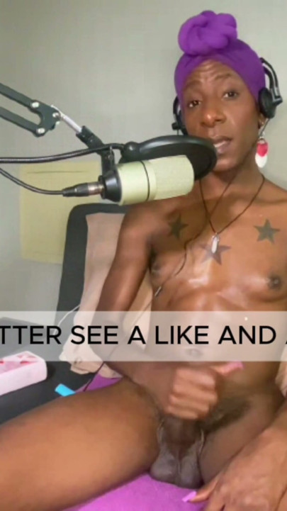 Ebony Transwoman Stroking to some Gay Porn | Clip 1