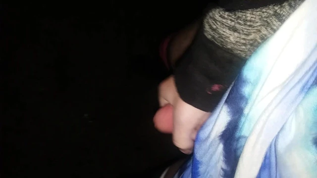 Femboy jerking off in public