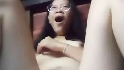 Chinese Asian girl at home alone 76