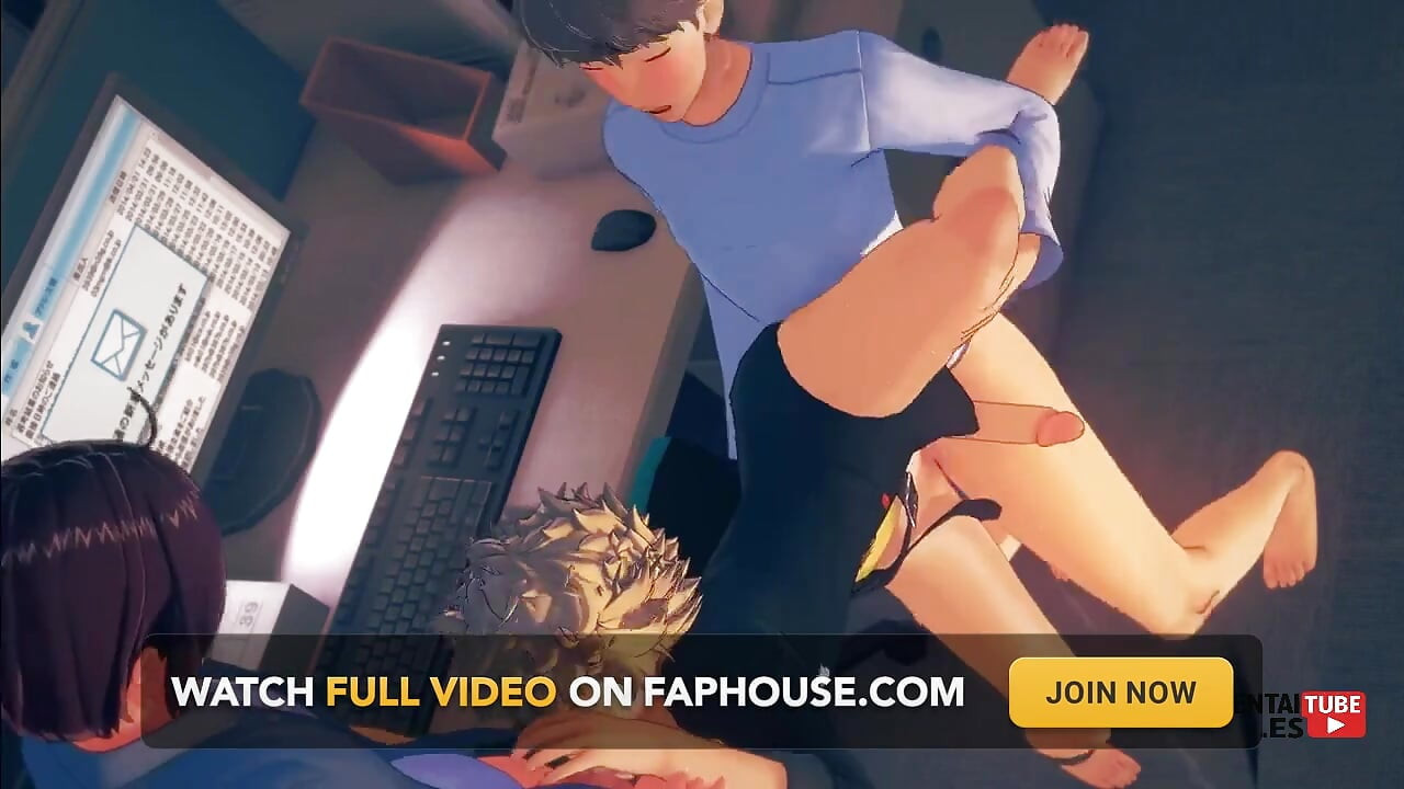 Persona 5 Yaoi - Ryuji Sakamoto w środku trójkąta
