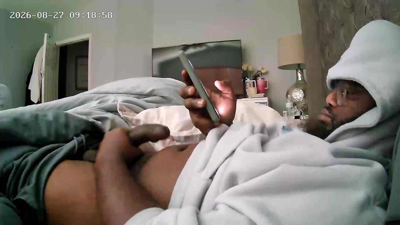 Stroking black cock