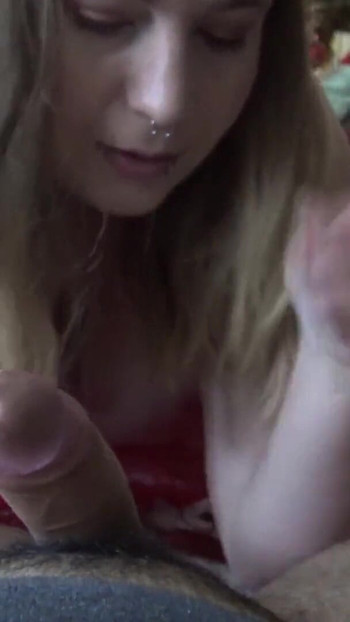 POV Courtney Christmas Blowjob | Clip 1