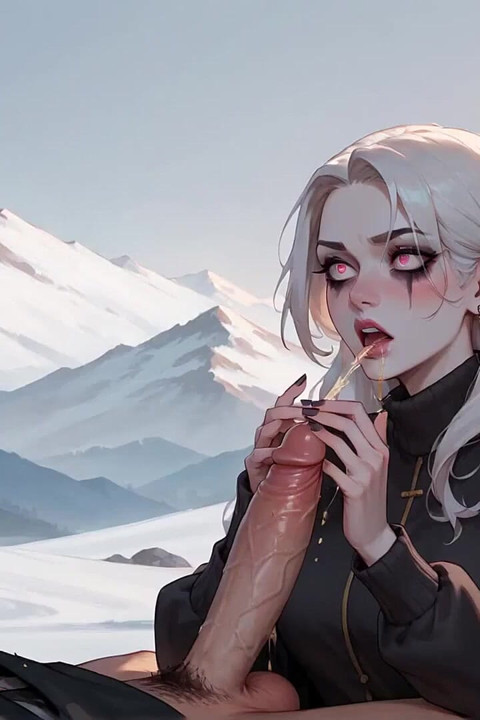 L’orgasme humide de la reine des neiges dans les pics alpins